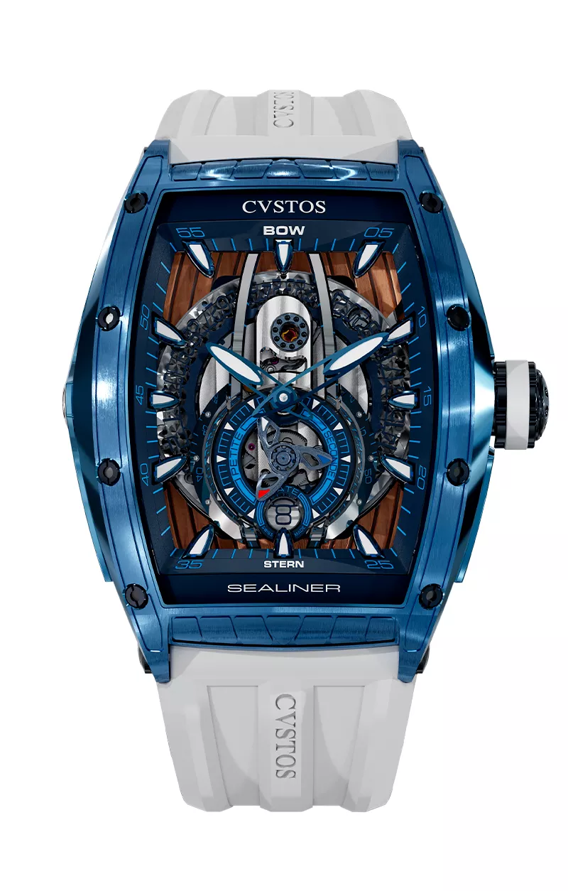 Sealiner PS Skyblue Steel/Navy Blue Watch | Cvstos